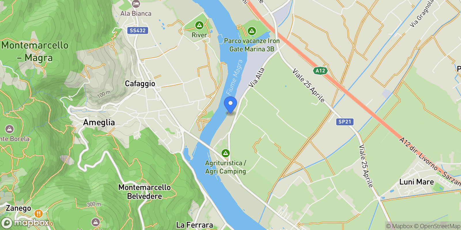 Map showing Liguria, Italy.