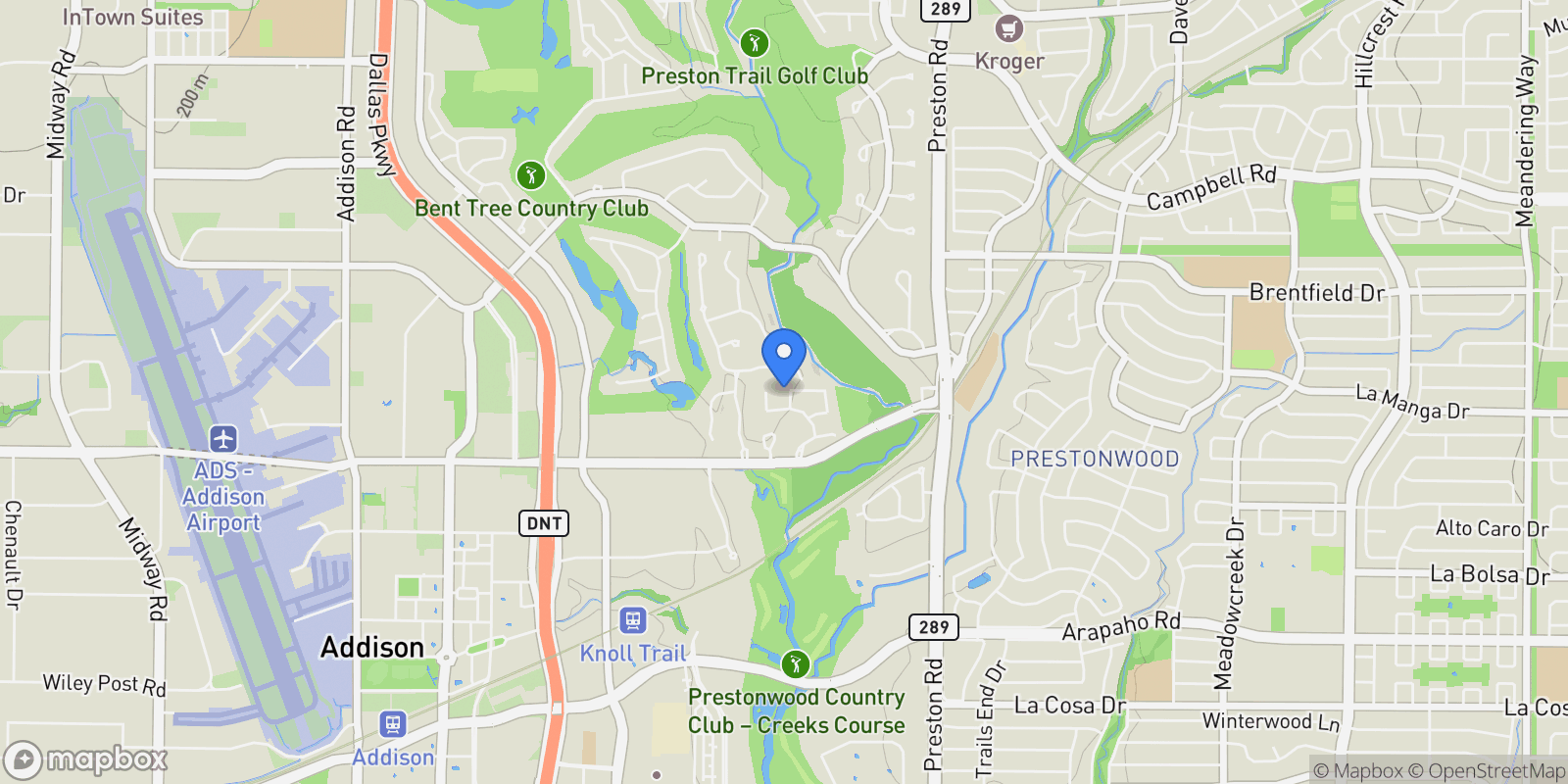 Map showing 49 Fawn Wood Drive , Dallas, TX 75248, Dallas, Texas, United States.