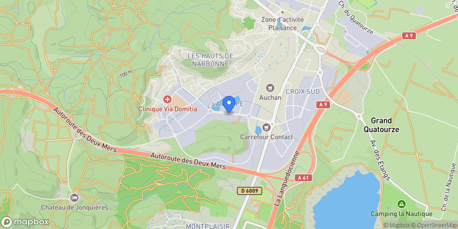Map showing Narbonne, Narbonne, Narbonne, Occitanie, France.