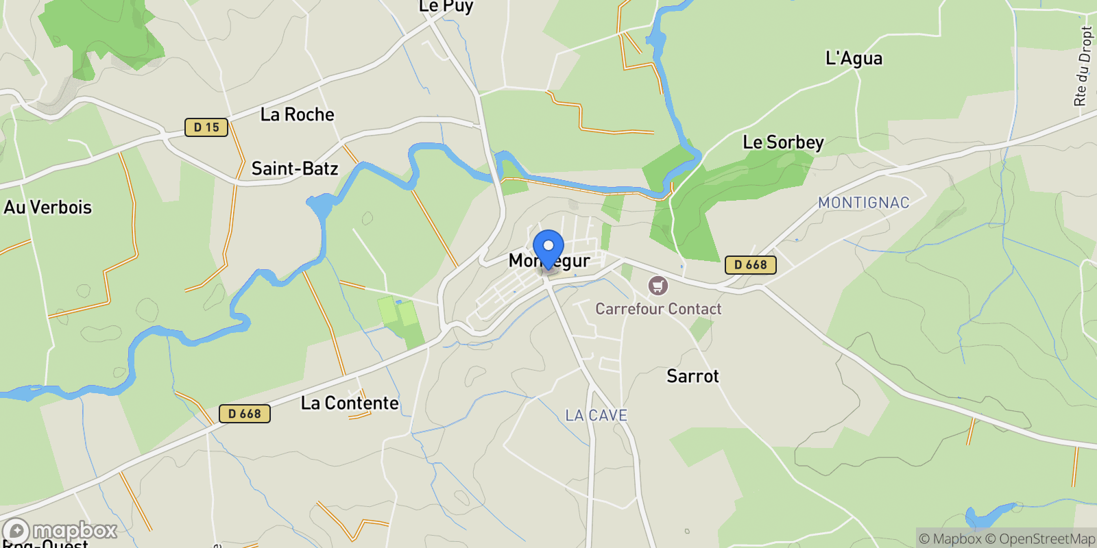 Map showing Monségur, Monségur, Monségur, Nouvelle-Aquitaine, France.