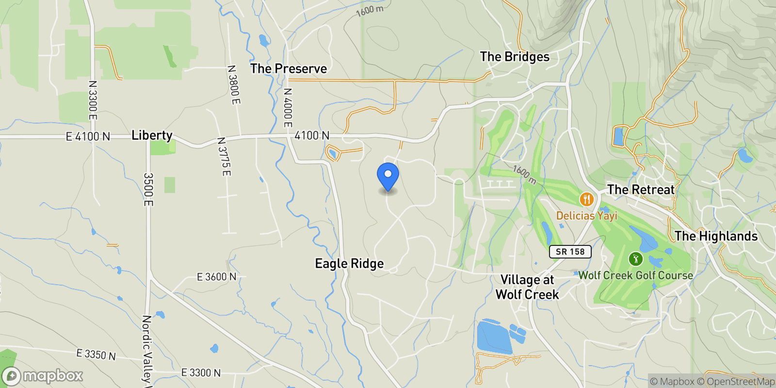 Map showing 3896 N EAGLE RIDGE DR E, Eden, Utah, United States.