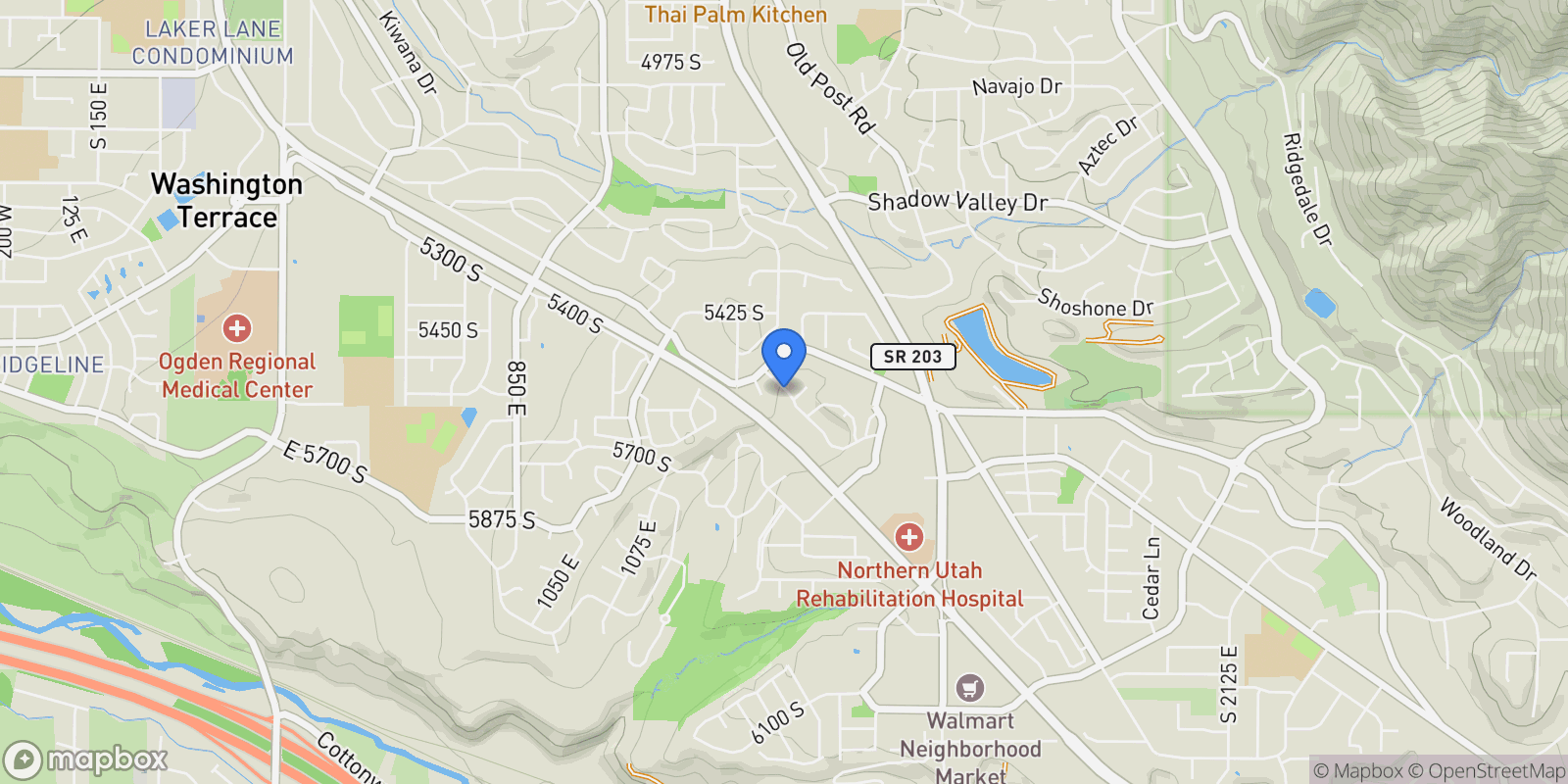 Map showing 5619 S FOX CHASE E, Ogden, Utah, United States.
