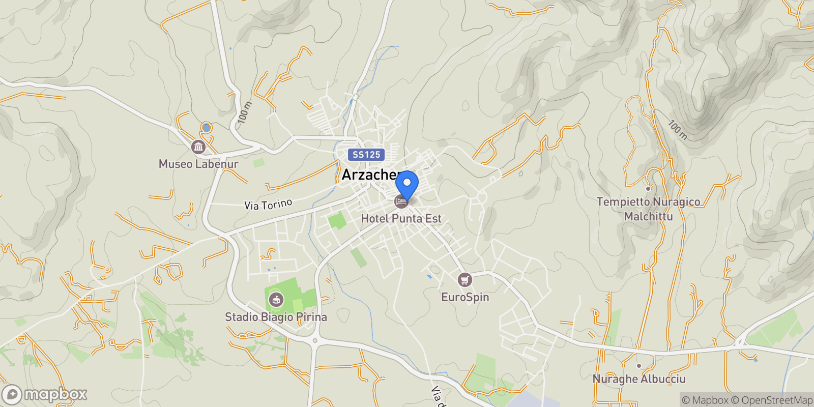 Map showing 07021 Arzachena, Province of Sassari, Italy, Arzachena, Sardinia, Italy.