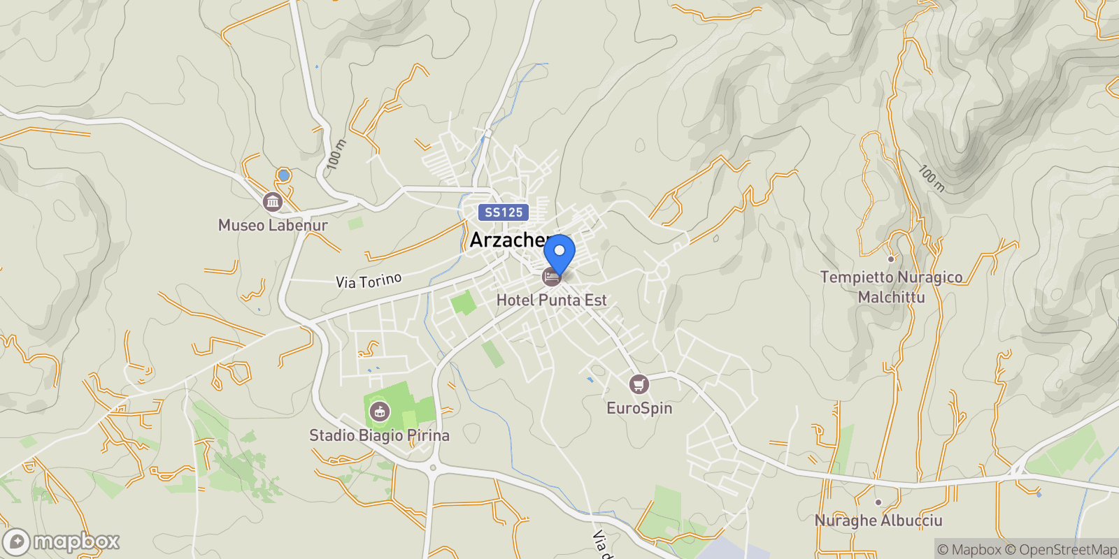 Map showing 07021 Arzachena, Province of Sassari, Italy, Arzachena, Sardinia, Italy.