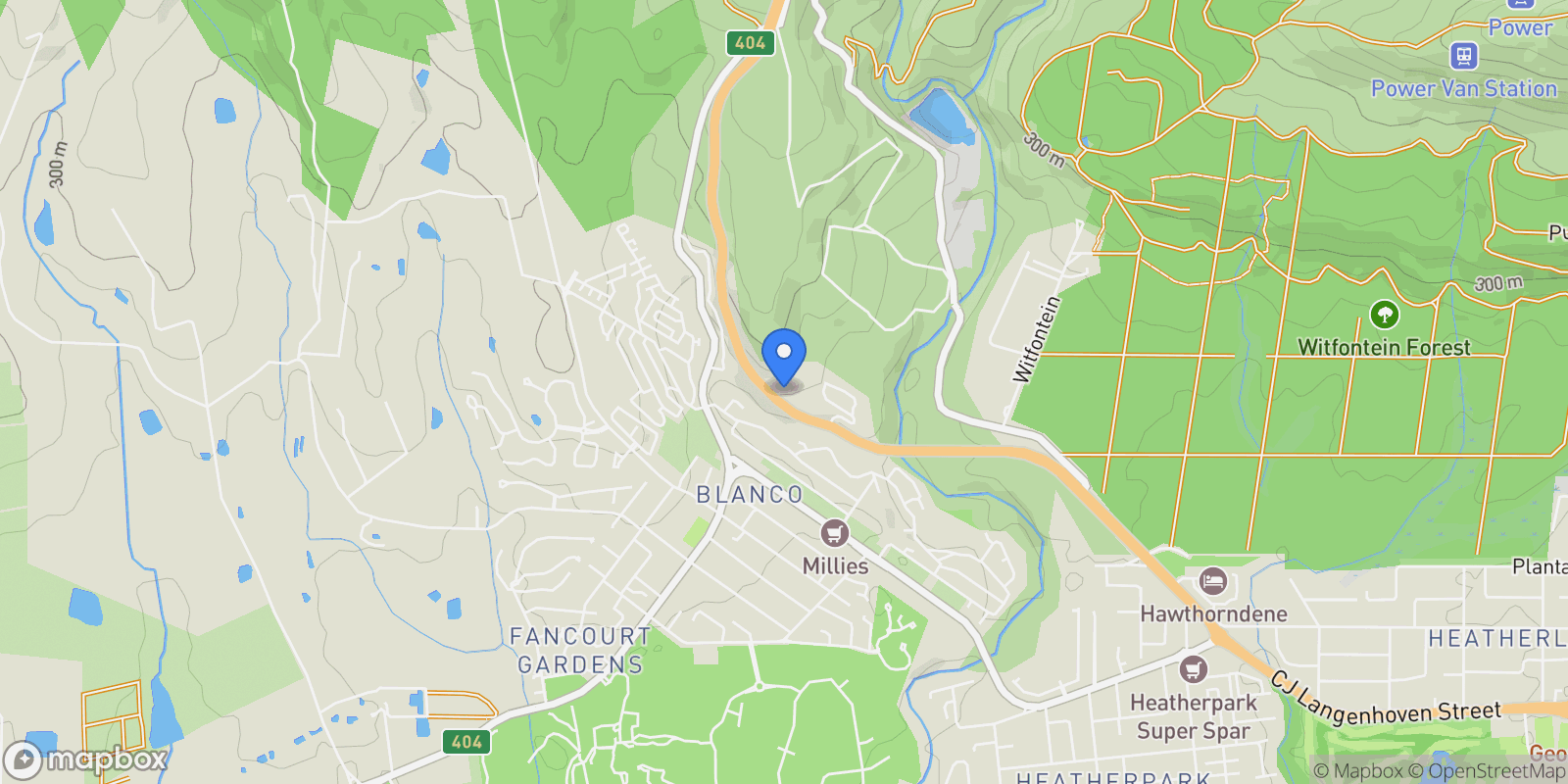 Map showing George, Western Cape, South Africa.