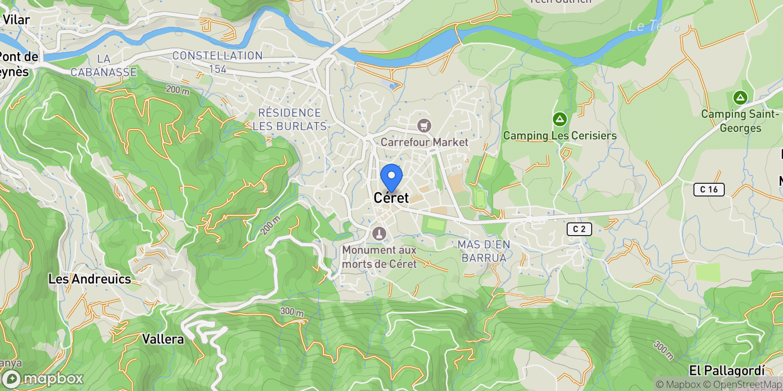 Map showing Céret, Céret, Céret, Occitanie, France.