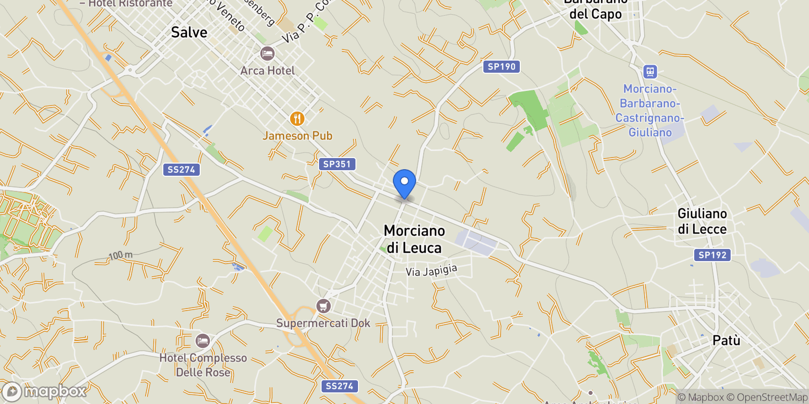 Map showing 73040 Morciano di Leuca, Province of Lecce, Italy, Morciano di Leuca, Apulia, Italy.