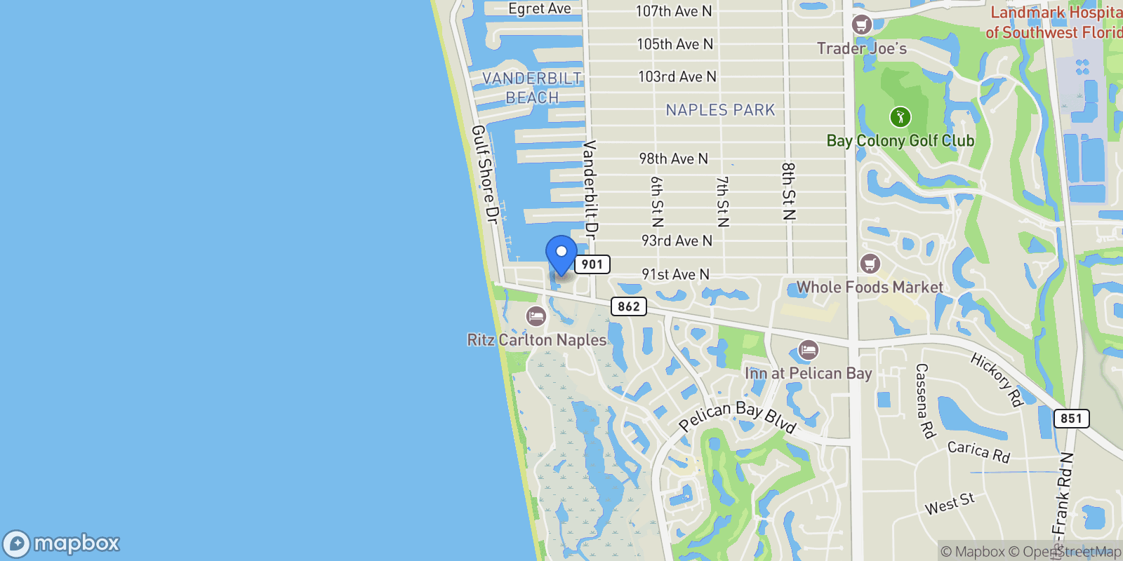 Map showing 400 Flagship Drive 305, Naples, Florida, United States.