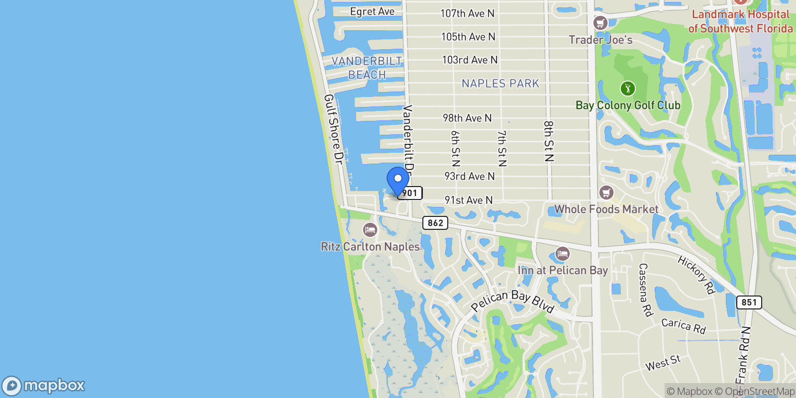Map showing 410 Flagship Drive 806, Naples, Florida, United States.