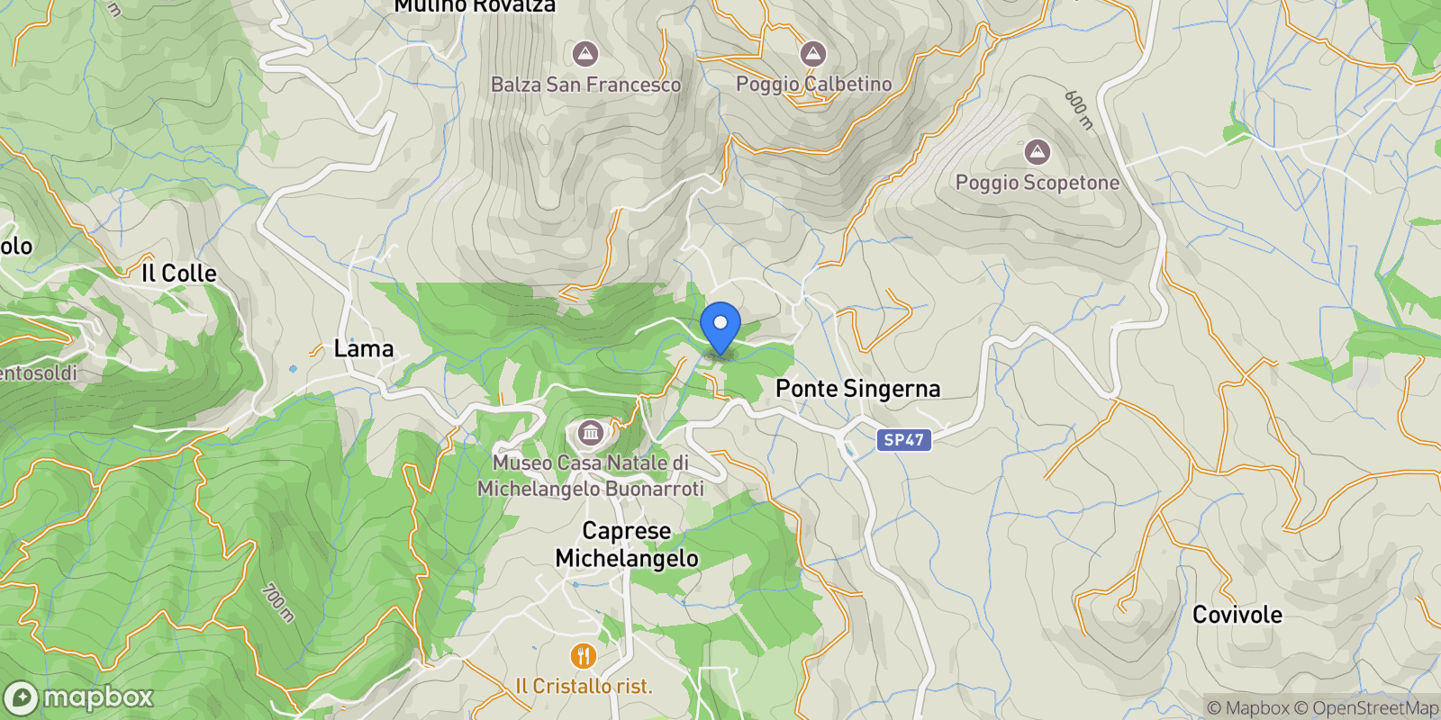 Map showing Tuscany, Italy.