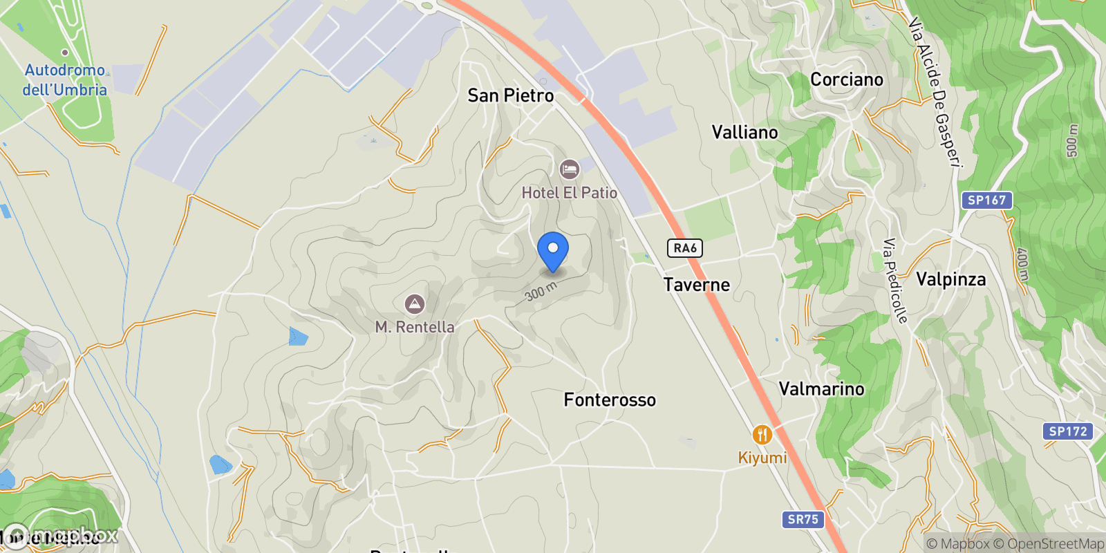 Map showing Umbria, Italy.