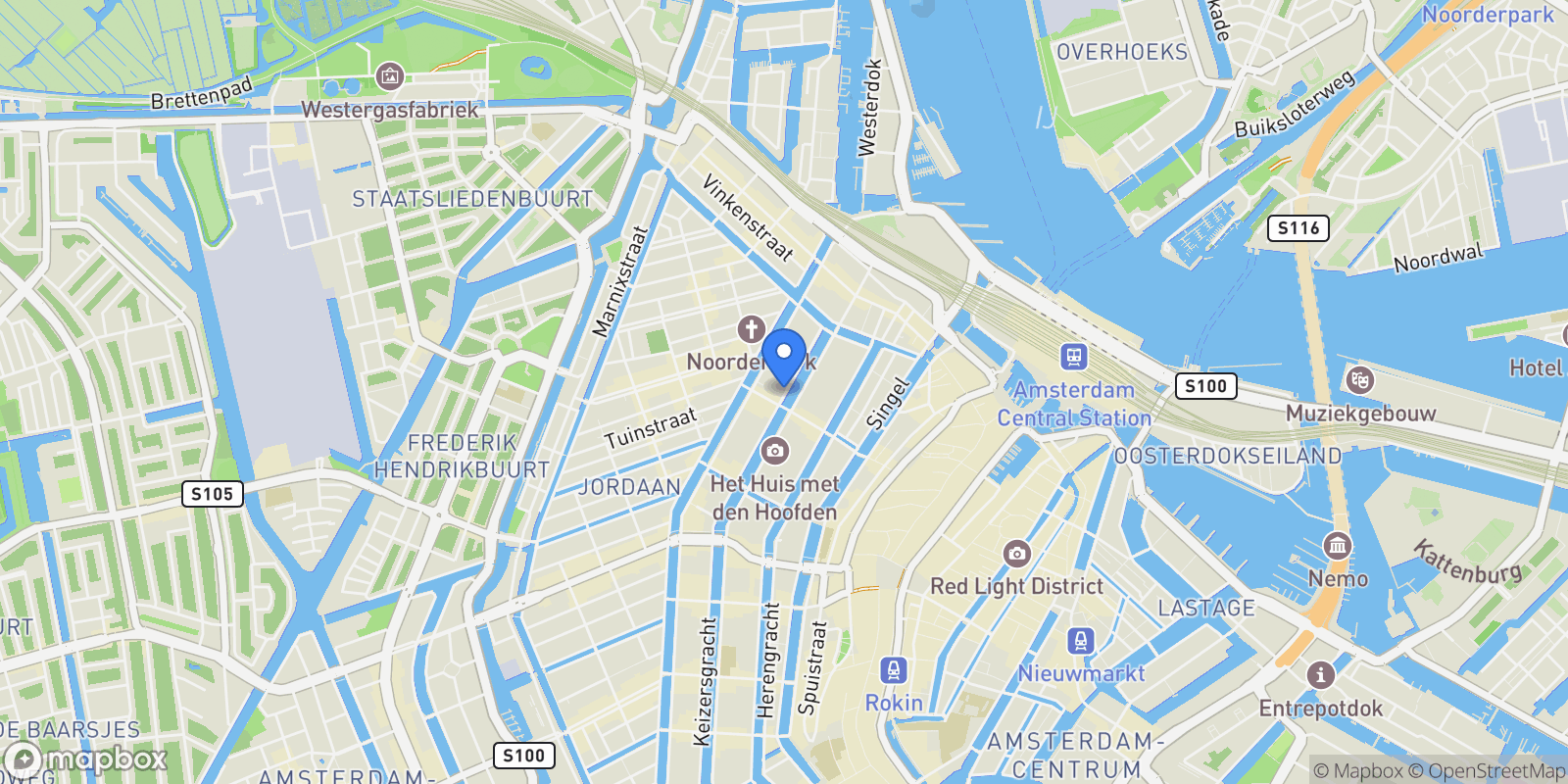 Map showing Keizersgracht 74A, 1015 CT Amsterdam, Netherlands, Amsterdam, North Holland, Netherlands.