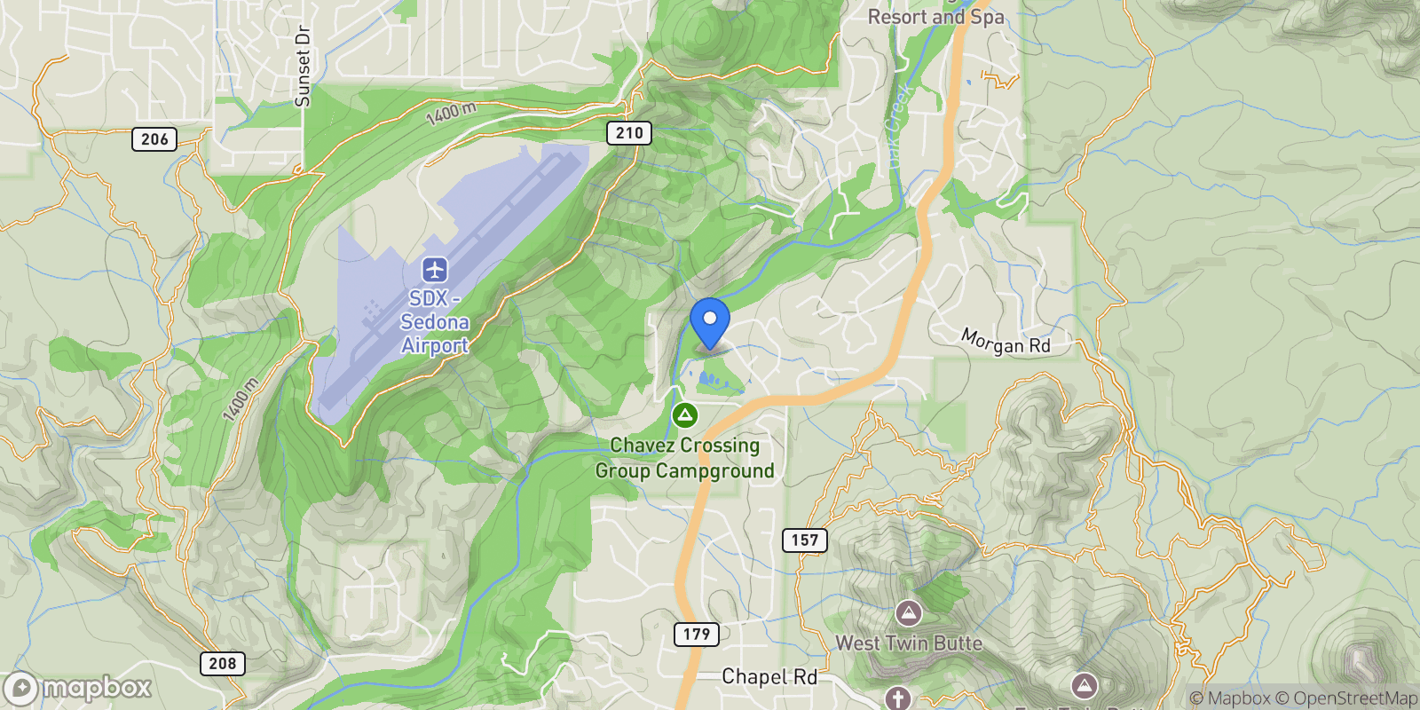 Map showing 55 Ranch House Circle, Sedona, Arizona, United States.