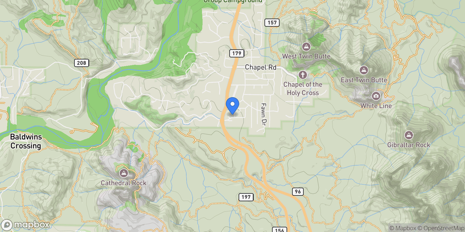 Map showing 375 E Indian Cliffs Road, Sedona, Arizona, United States.