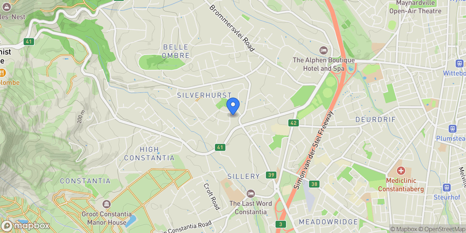 Map showing 3 Duckitt Avenue Constantia, Cape Town, WC, Cape Town, Western Cape, South Africa.