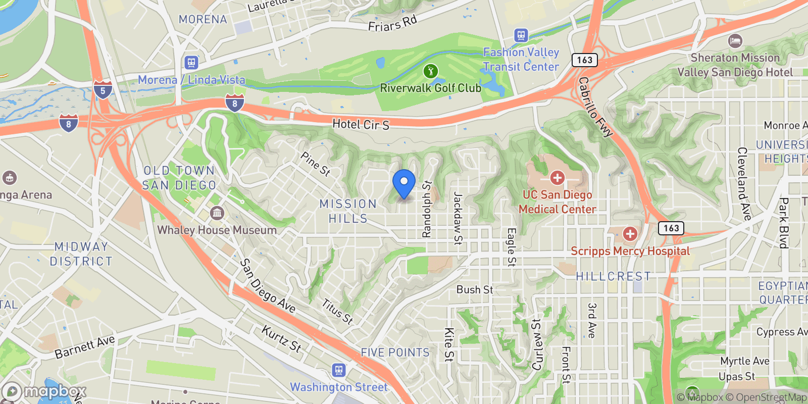 Map showing 4194 Stephens, San Diego, California, United States.