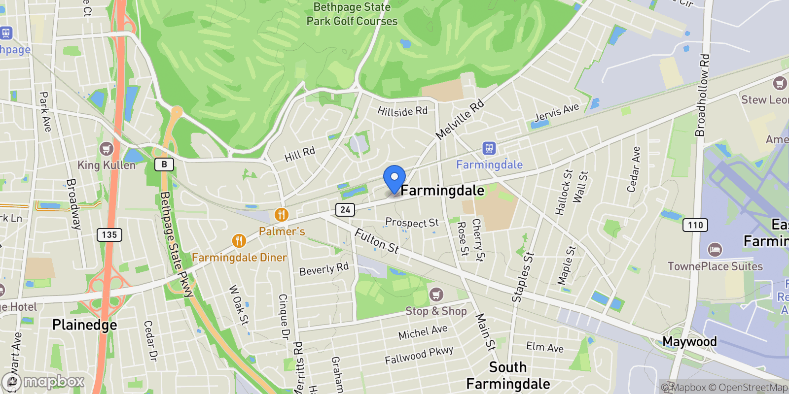 Map showing 215 Conklin Street, Farmingdale, NY 11735, West Babylon, New York, United States.