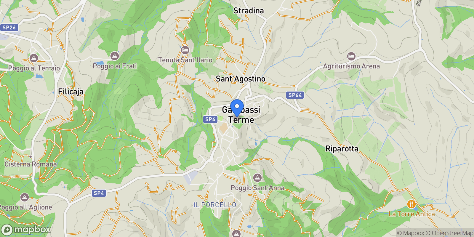 Map showing Gambassi Terme, Tuscany, Italy.