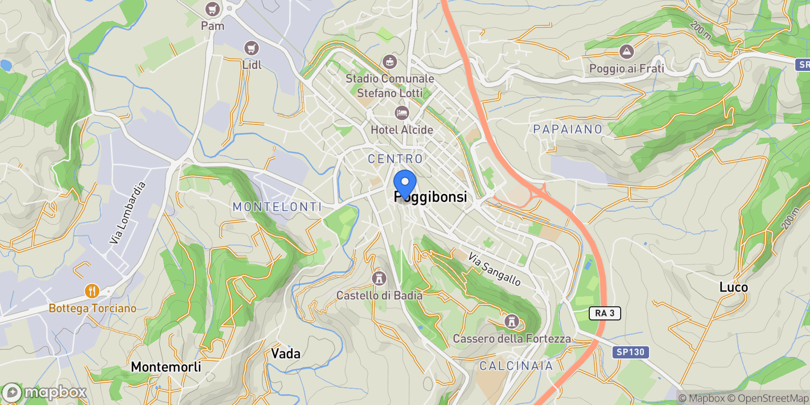 Map showing Montefalconi, Tuscany, Italy.