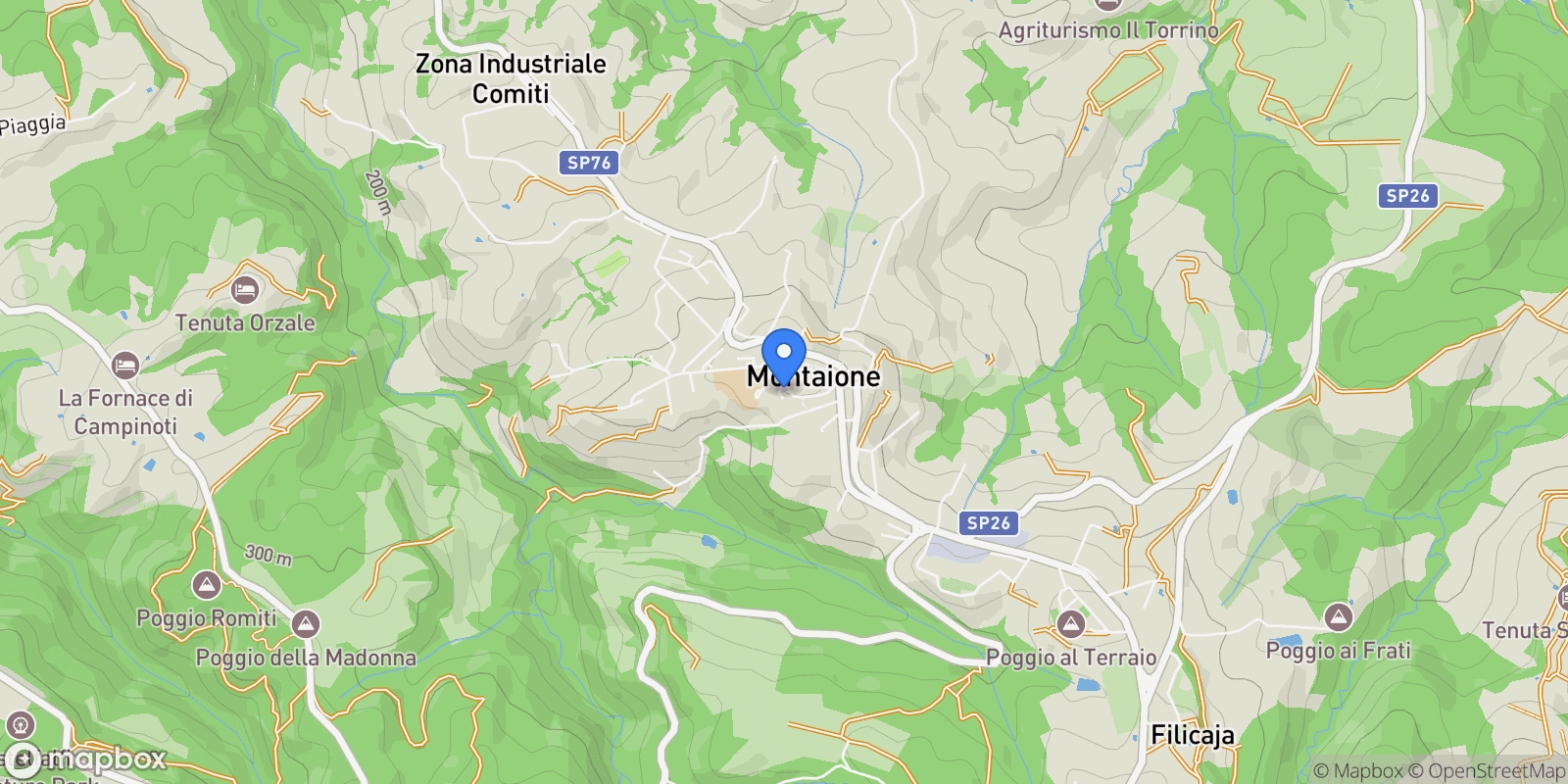 Map showing Montaione, Tuscany, Italy.