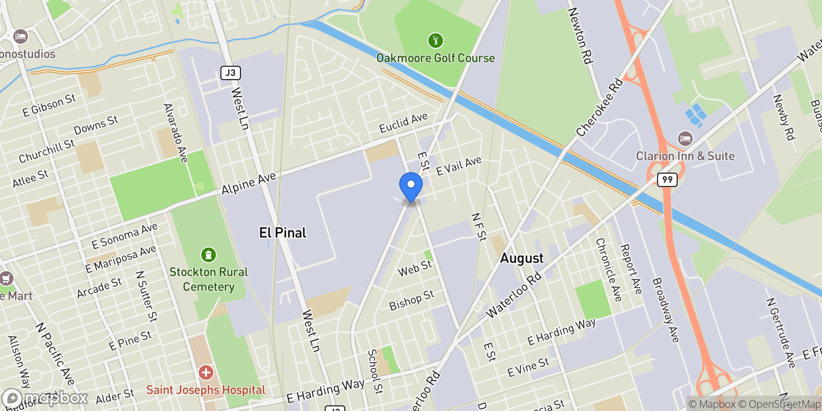 Map showing Stockton, California, United States.