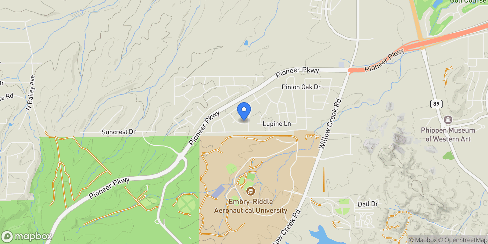 Map showing 844 Thicket LN , Prescott, AZ 86305, Prescott, Arizona, United States.