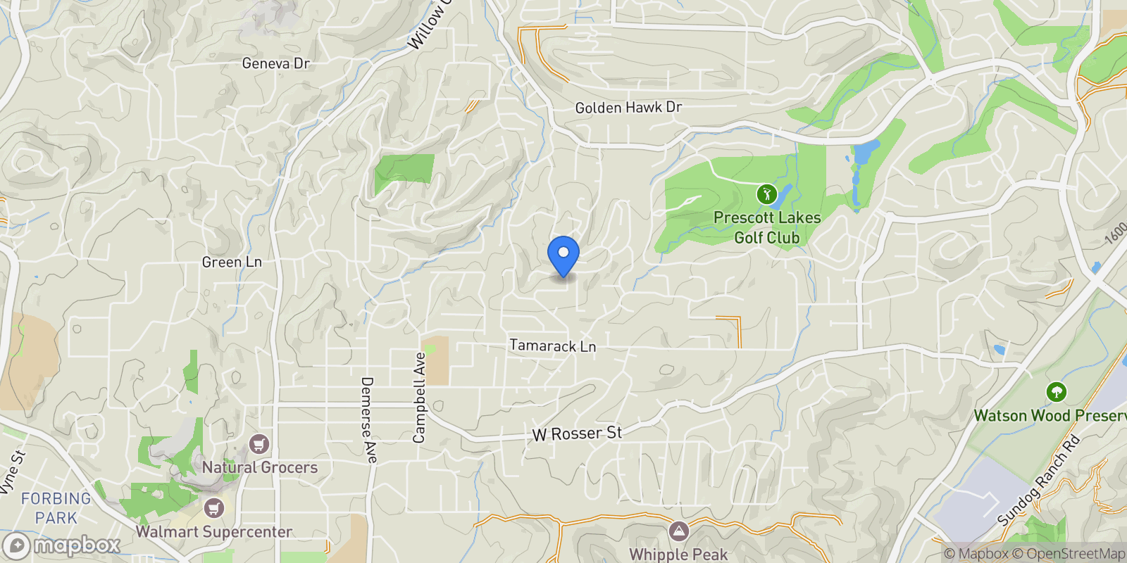 Map showing 2184 Desert Willow Drive , Prescott, AZ 86301, Prescott, Arizona, United States.