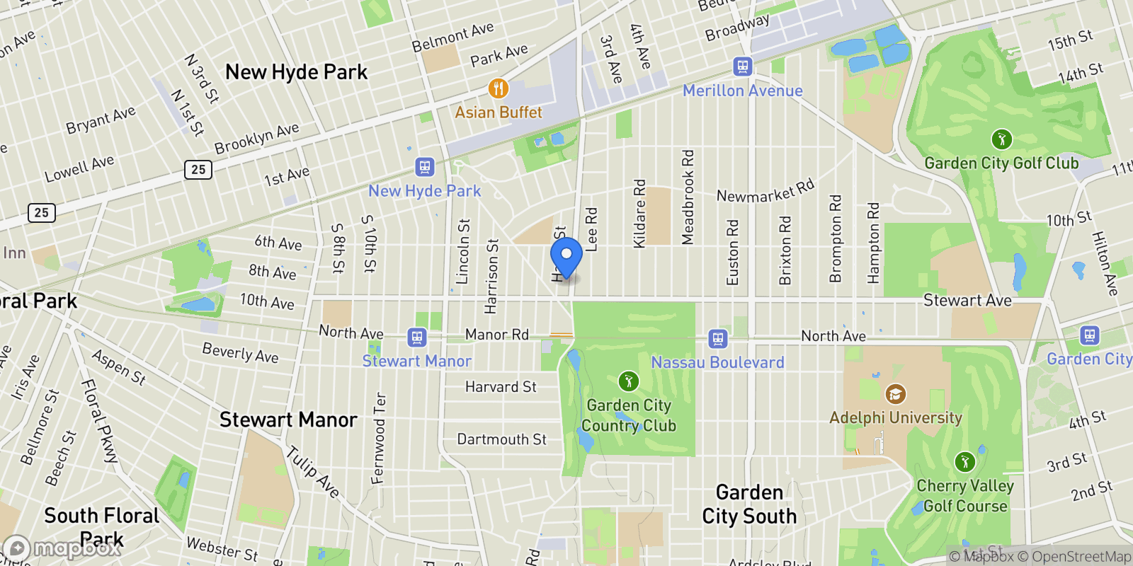 Map showing 108 Tanners Pond Road, Garden City, New York, United States.