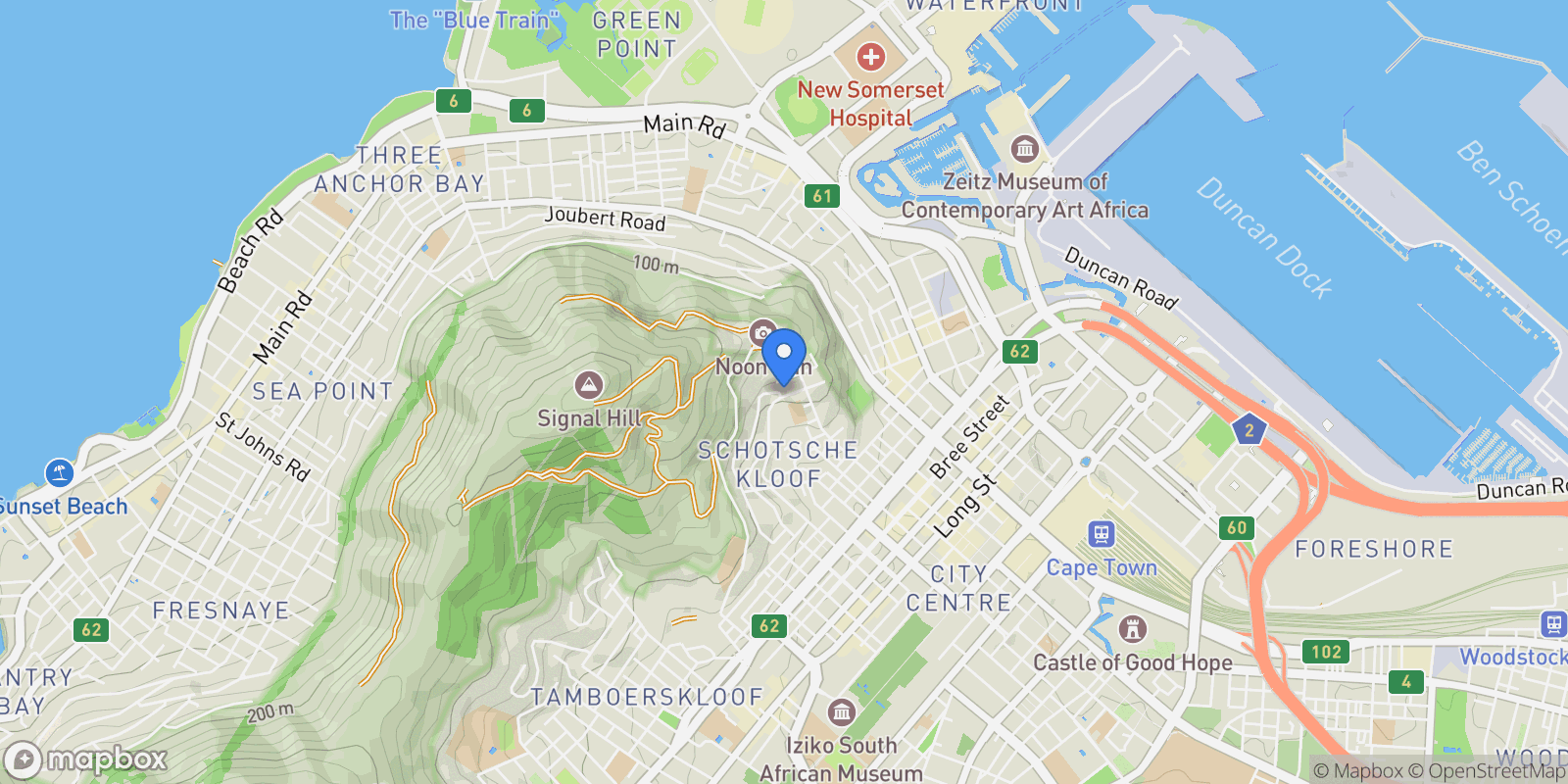 Map showing South Africa, Western Cape, Cape Town, AUGUST STREET, 10, Cape Town, Western Cape, South Africa.