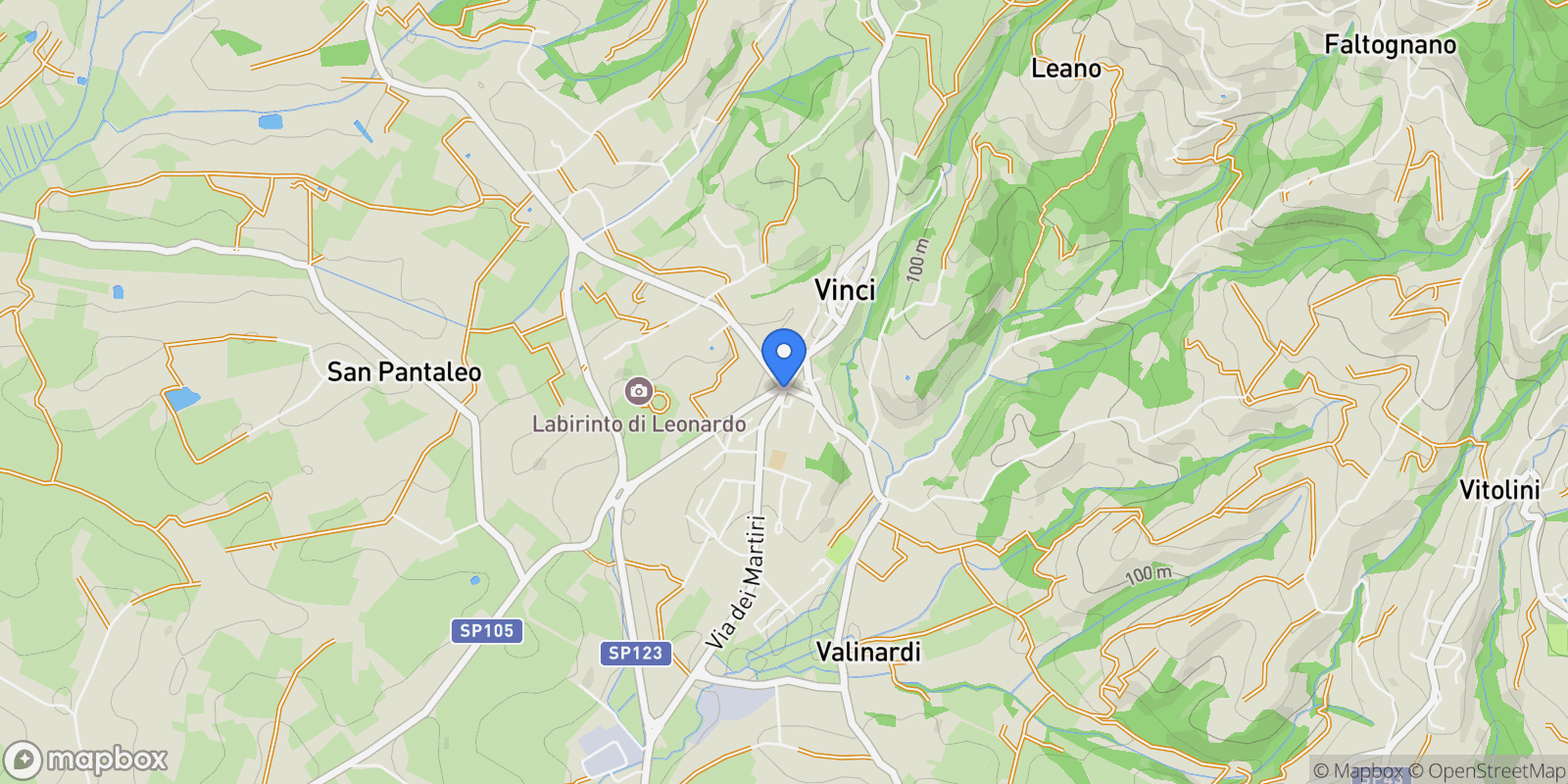 Map showing 50059 Vinci FI, 50059, Vinci, Tuscany, Italy.