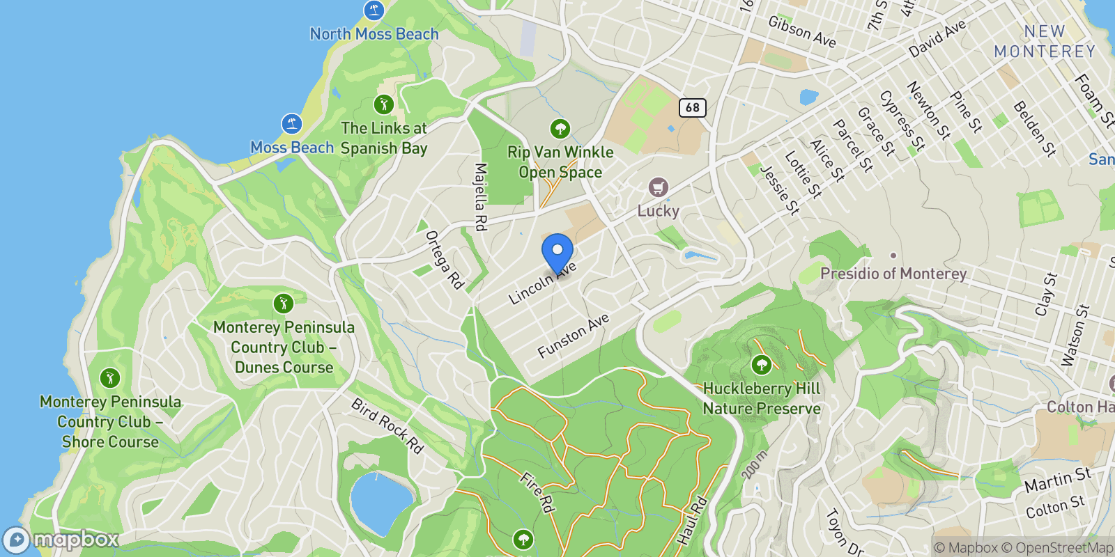 Map showing 1113 Buena Vista Avenue, Pacific Grove, California, United States.