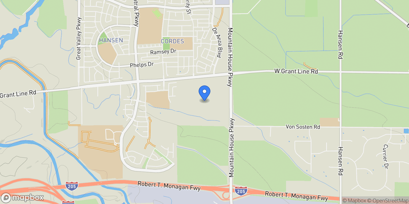 Map showing 349 E Gobind Blvd, Mountain House, California, United States.