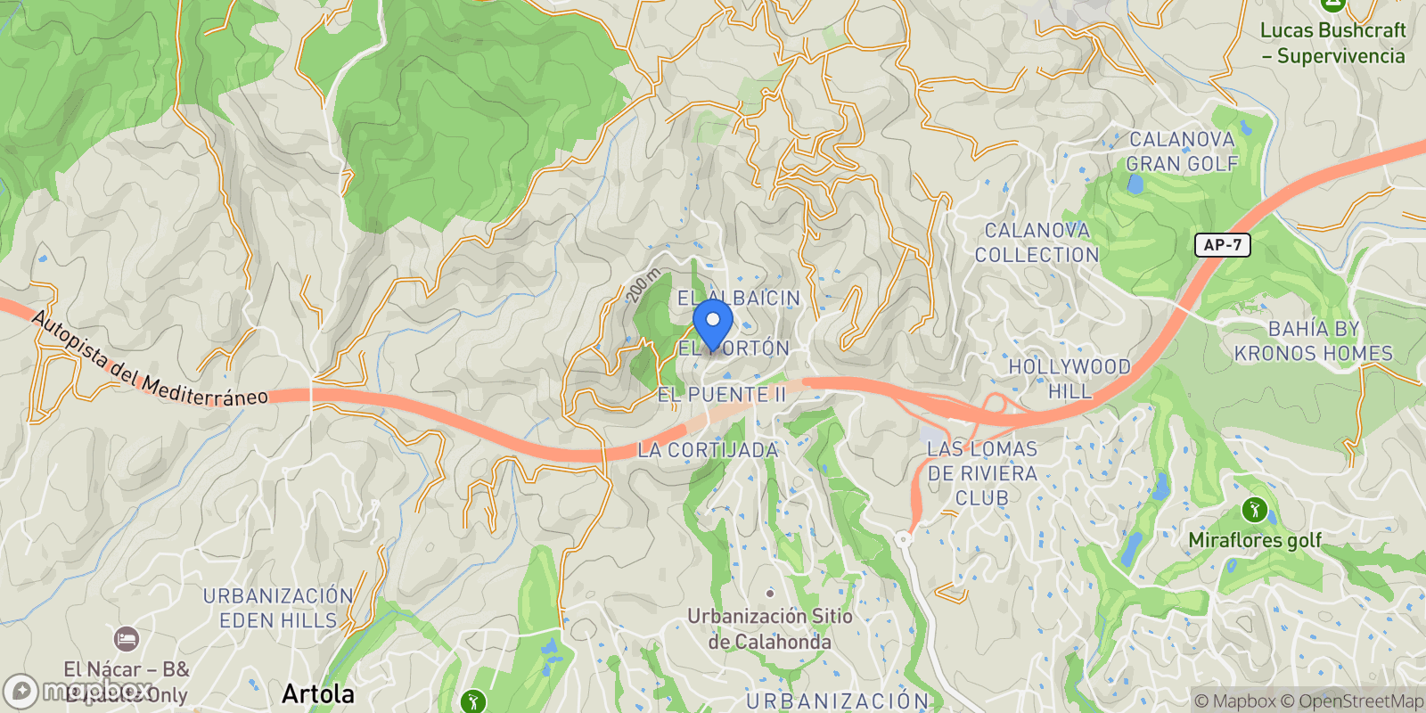 Map showing Sitio de Calahonda, Mijas, Spain.