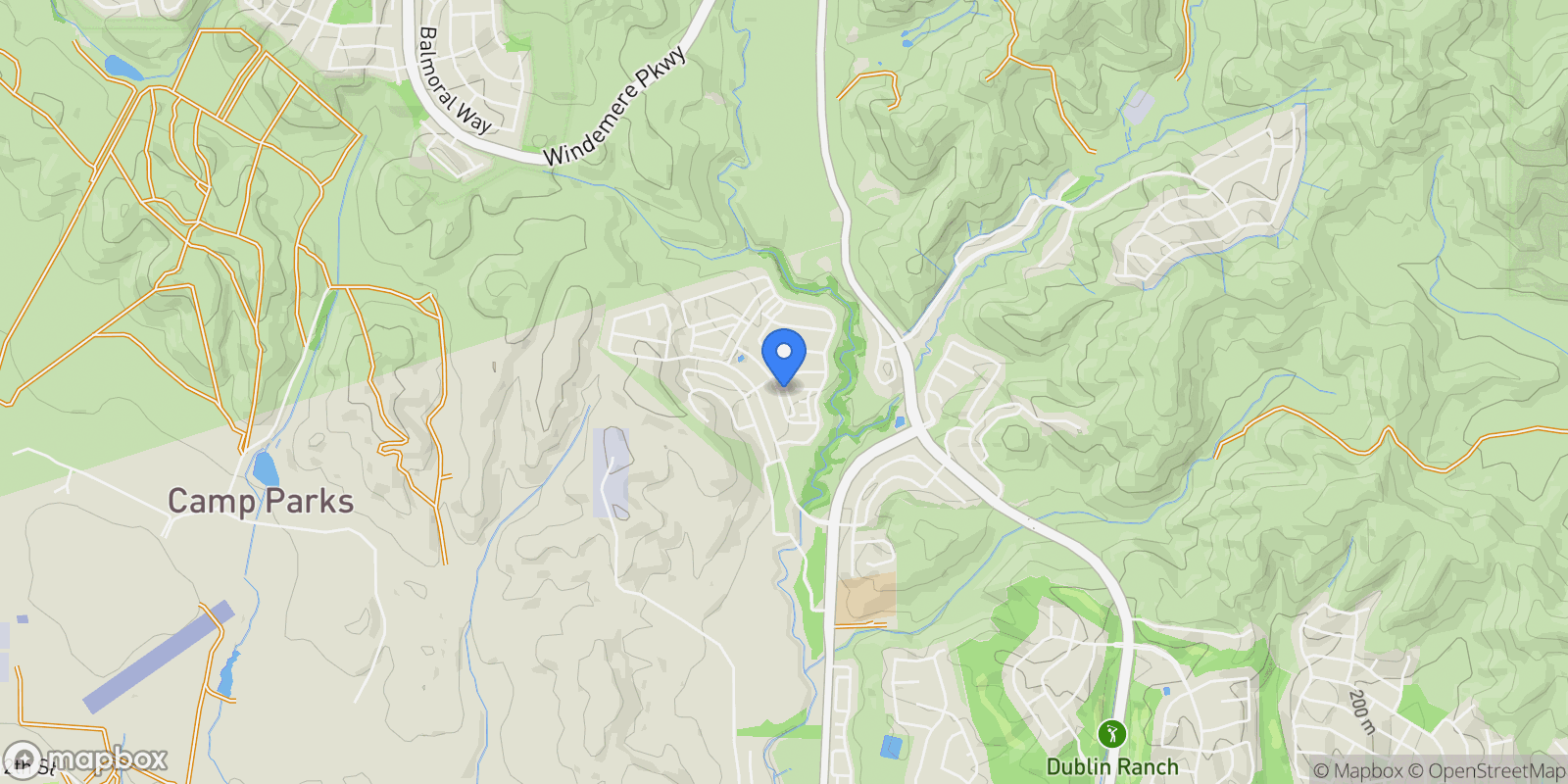 Map showing 7129 Calistoga Ln, Dublin, California, United States.