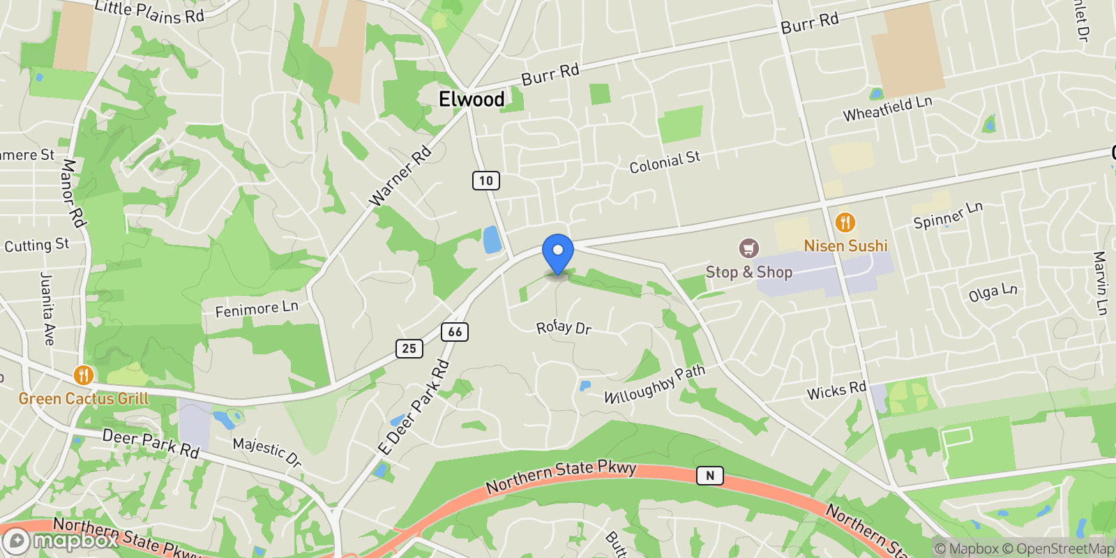 Map showing 16 Home Court, Huntington, NY 11743, East Northport, New York, United States.