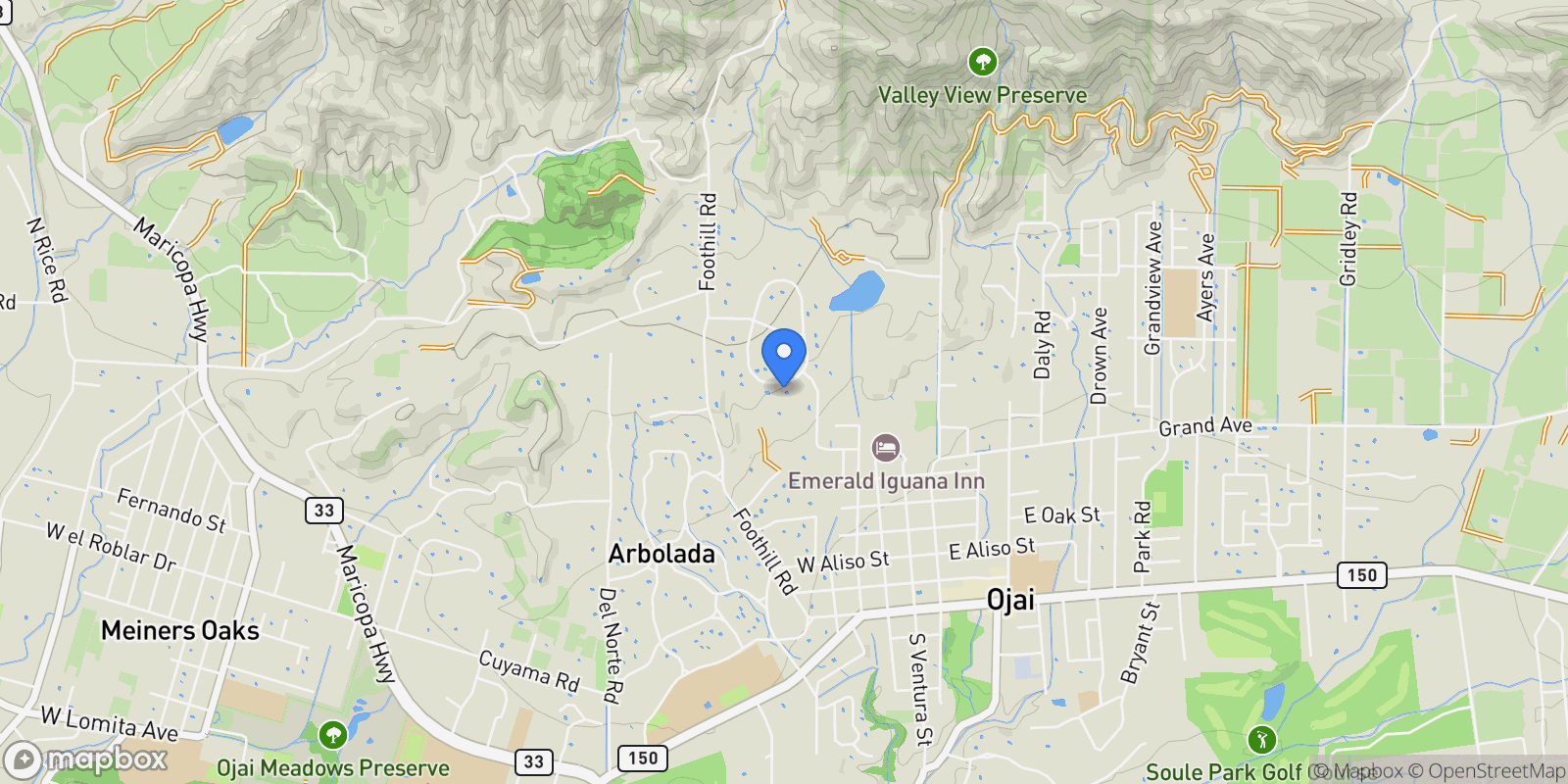 Map showing 515 Del Oro Drive, Ojai, California, United States.