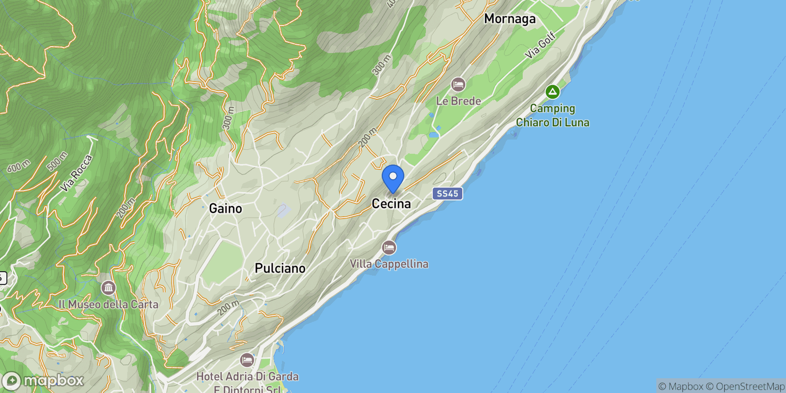 Map showing Cecina, Lombardy, Italy.