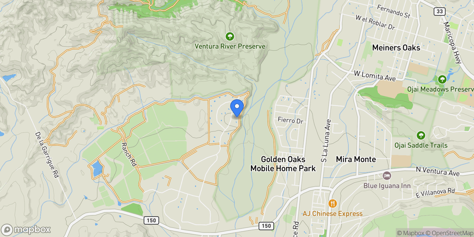 Map showing 12750 Macdonald Drive, Ojai, California, United States.