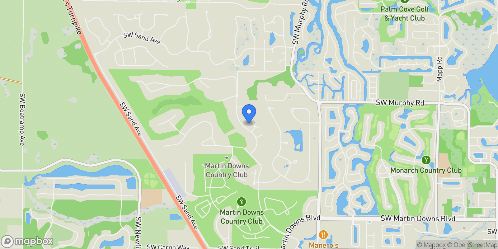 Map showing 1938 SW Winners Drive, Palm City, FL 34990, Palm City, Florida, United States.