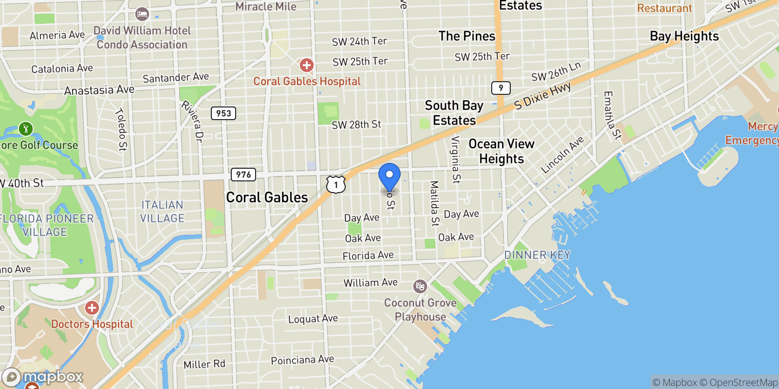 Map showing 3100 Ohio St A, Miami, Florida, United States.