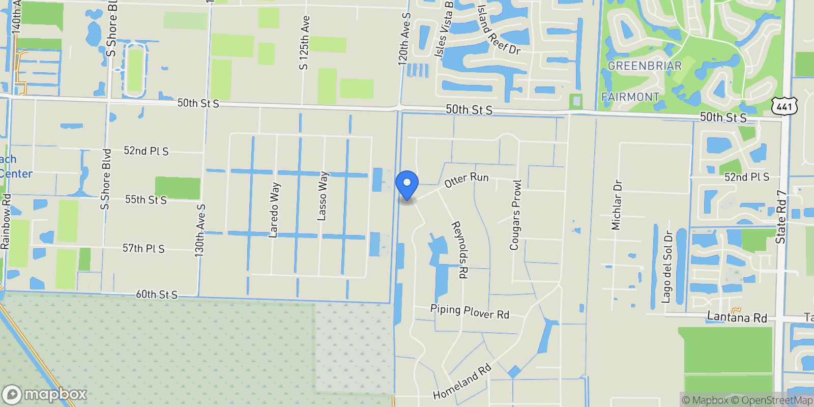 Map showing 5405 Duckweed Road, Wellington, FL 33449, Wellington, Florida, United States.
