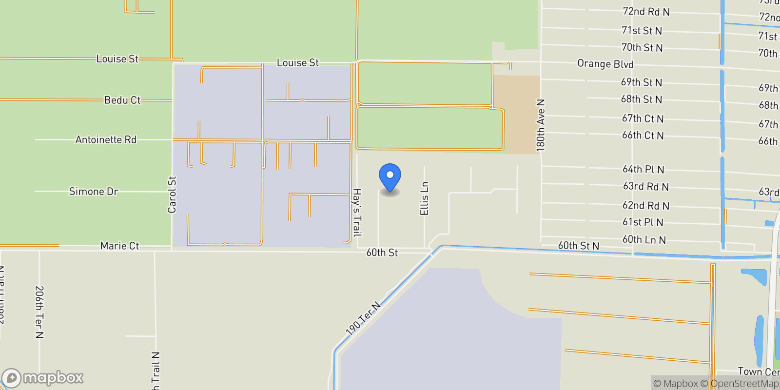 Map showing 6296 188th Trail N, Loxahatchee, FL 33470, Westlake, Florida, United States.