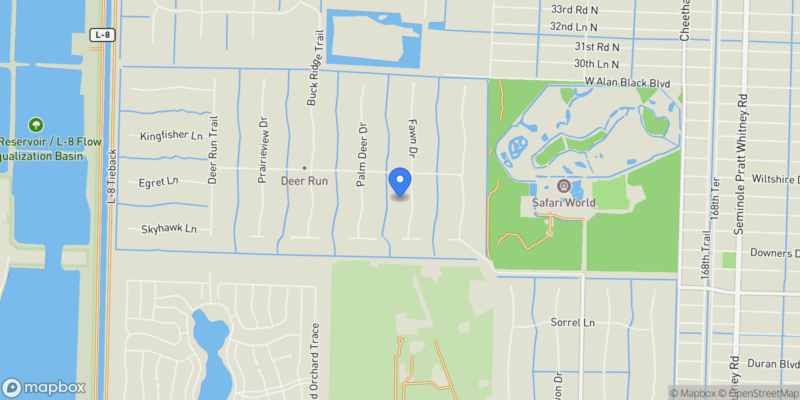 Map showing 2317 Fawn Drive, The Acreage, FL 33470, The Acreage, Florida, United States.