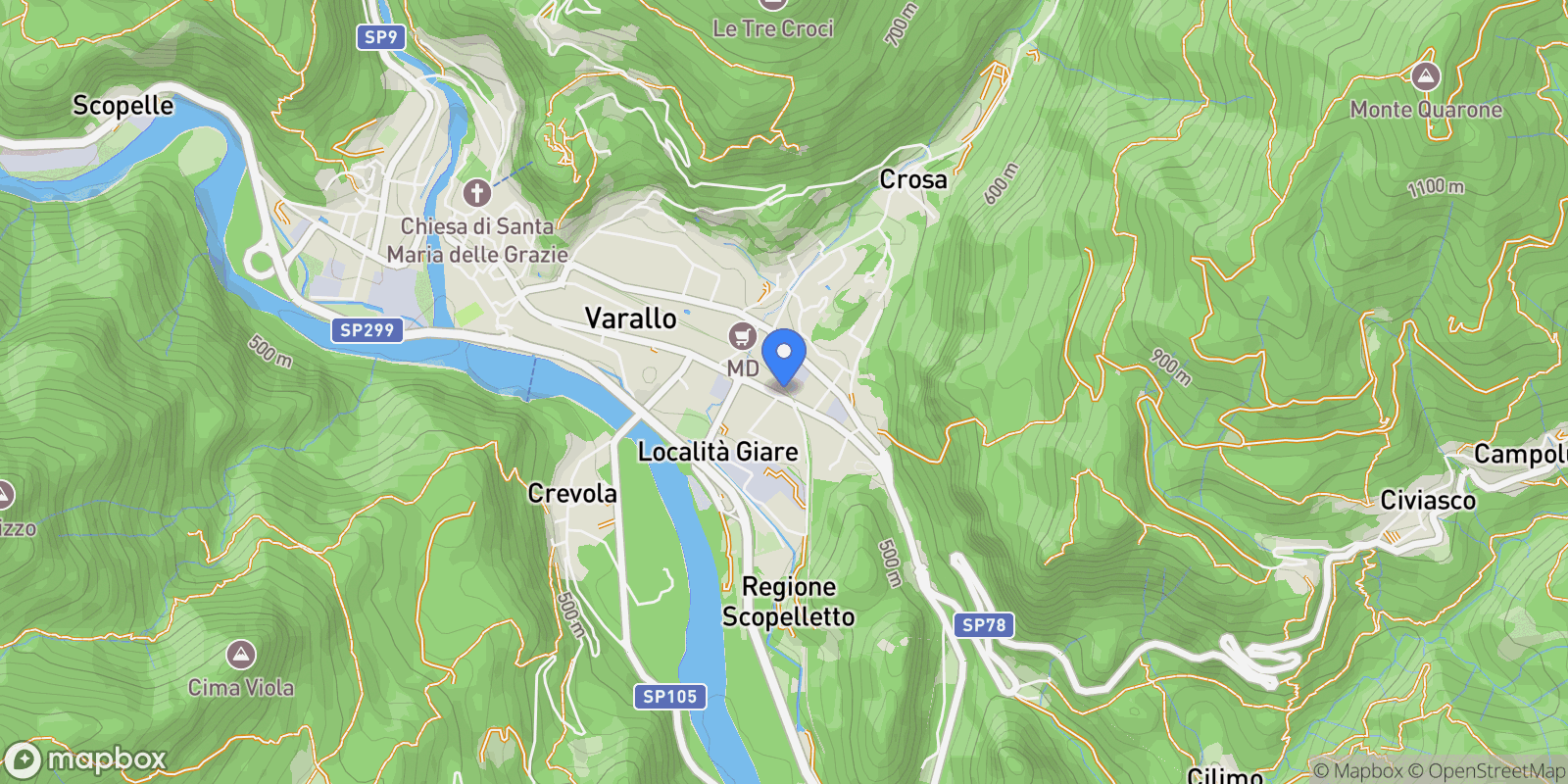 Map showing Via Brigate Garibaldi, 69, 13019 Varallo VC, Italy, Varallo, Piedmont, Italy.
