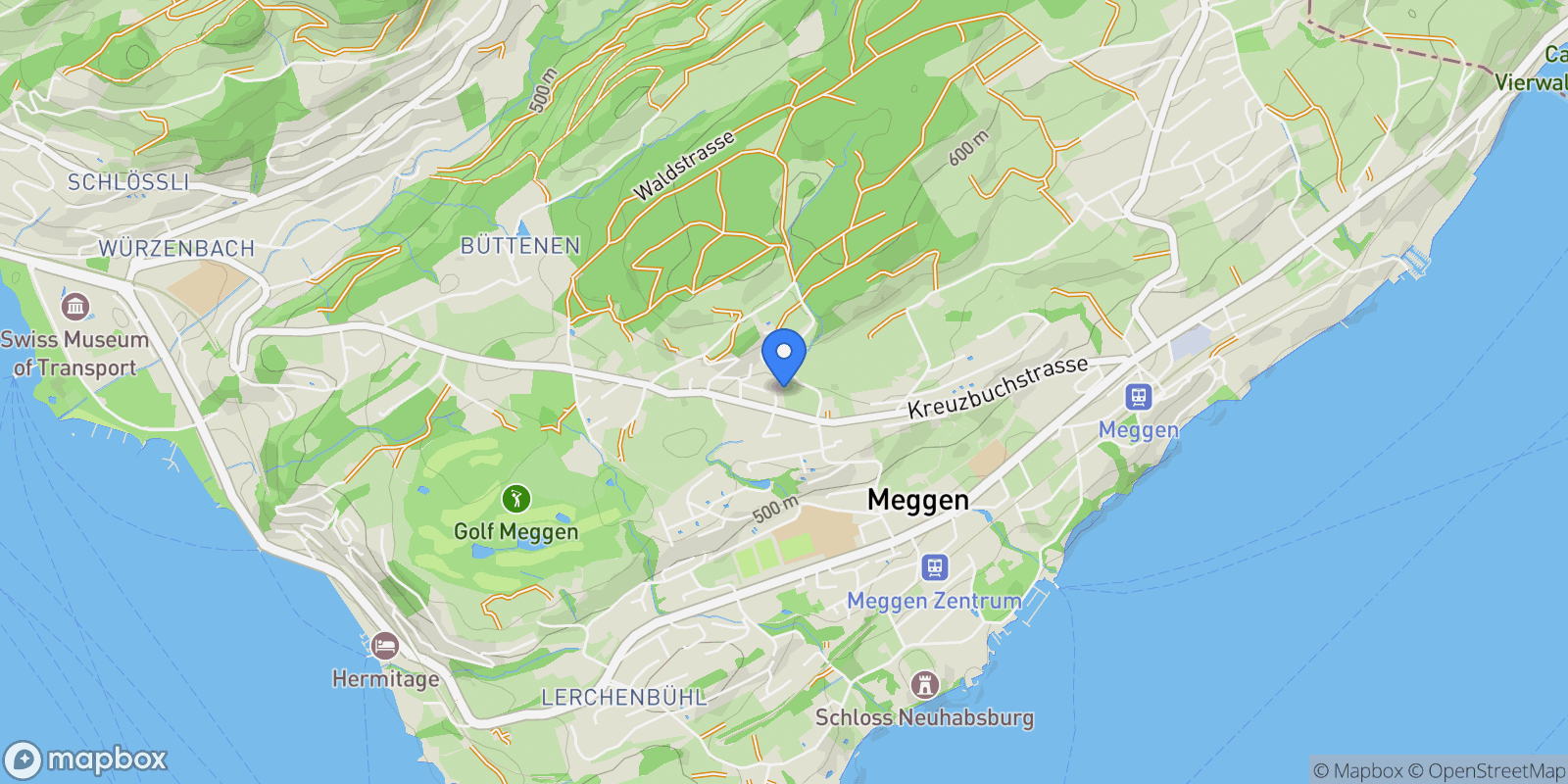 Map showing LU, Meggen, Lucerne, Switzerland.