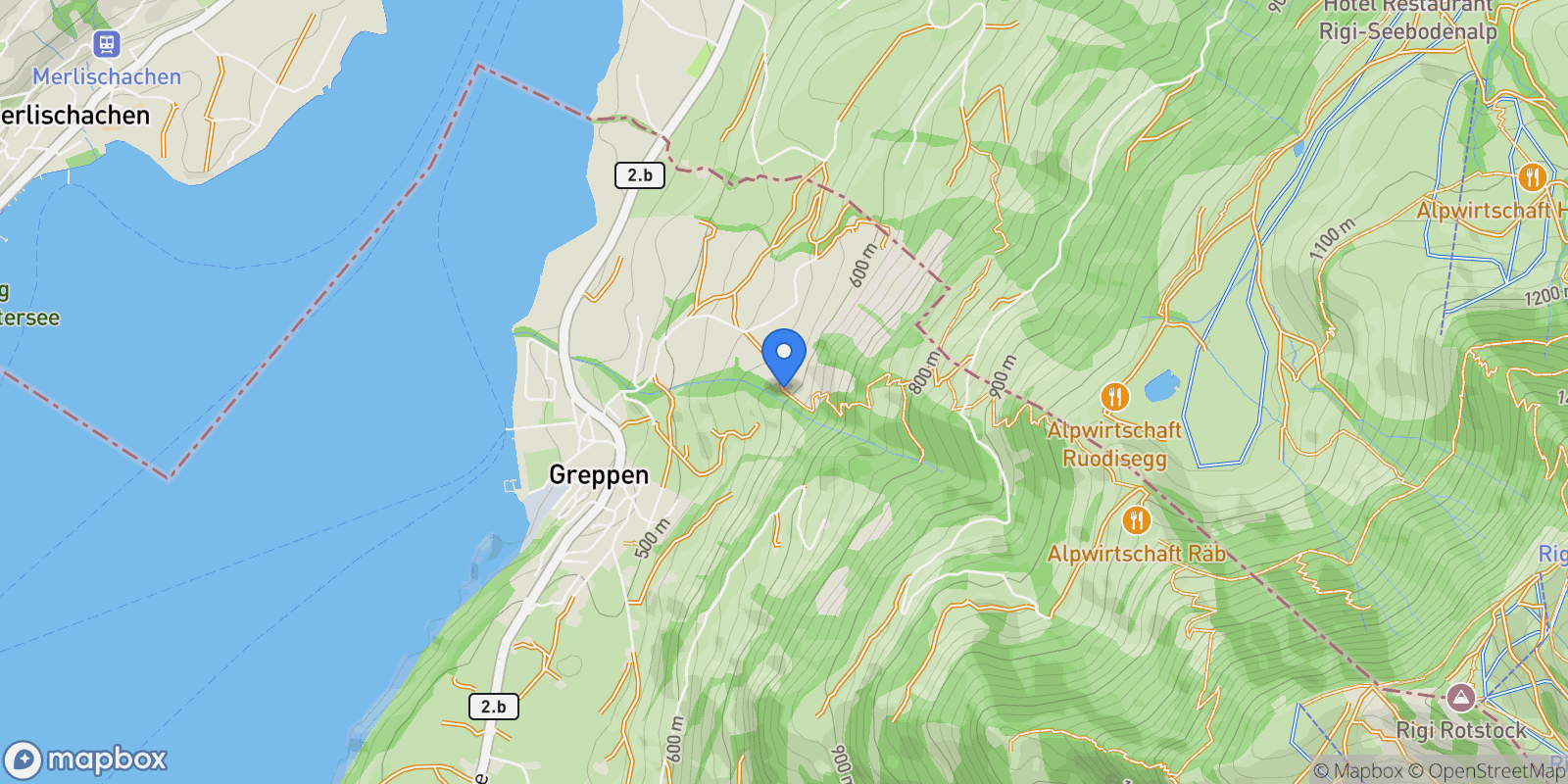 Map showing Luzern, Greppen, Lucerne, Switzerland.