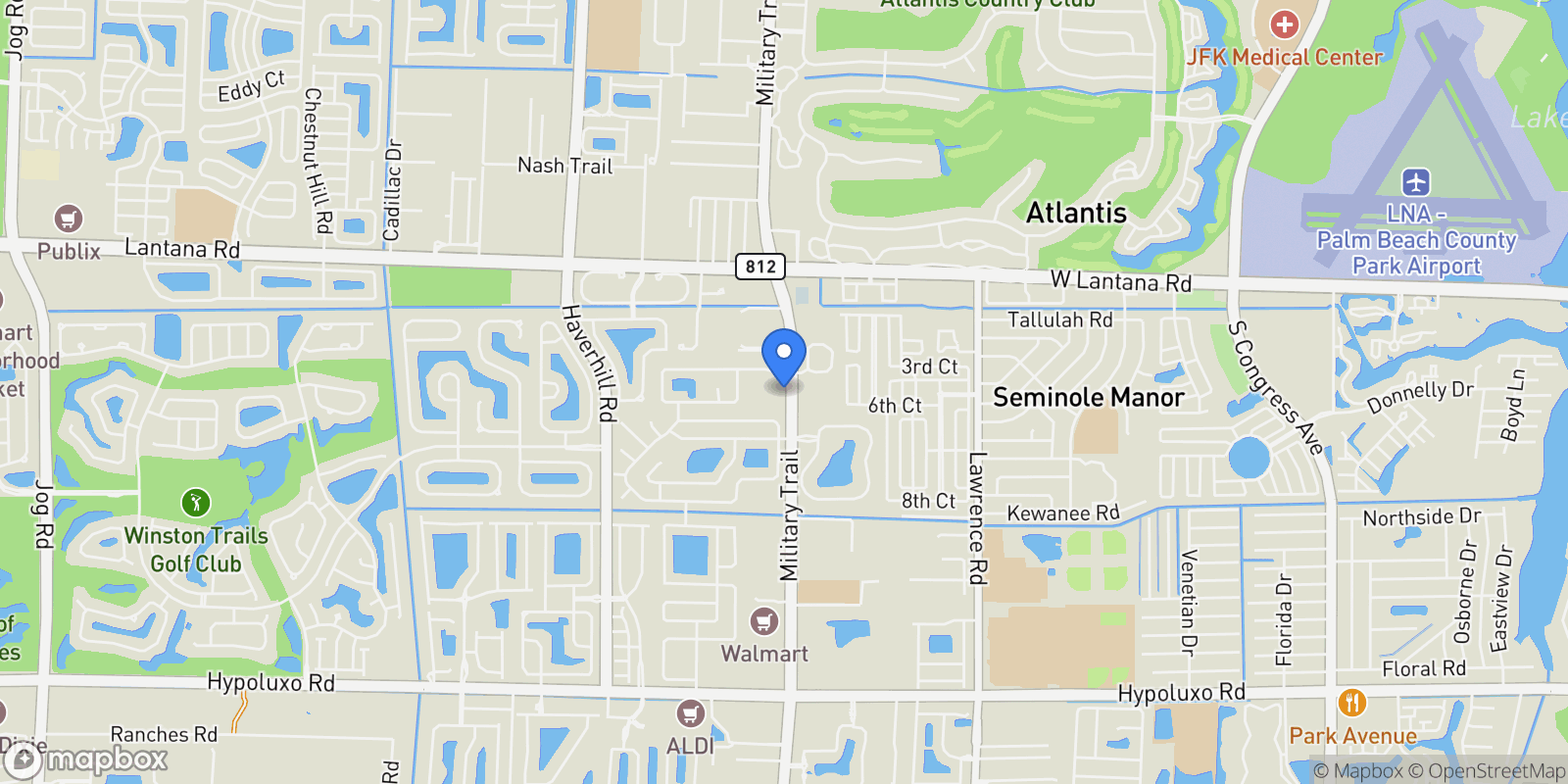 Map showing 6285 S Military Trail, Lake Worth, FL 33463, Lake Worth, Florida, United States.