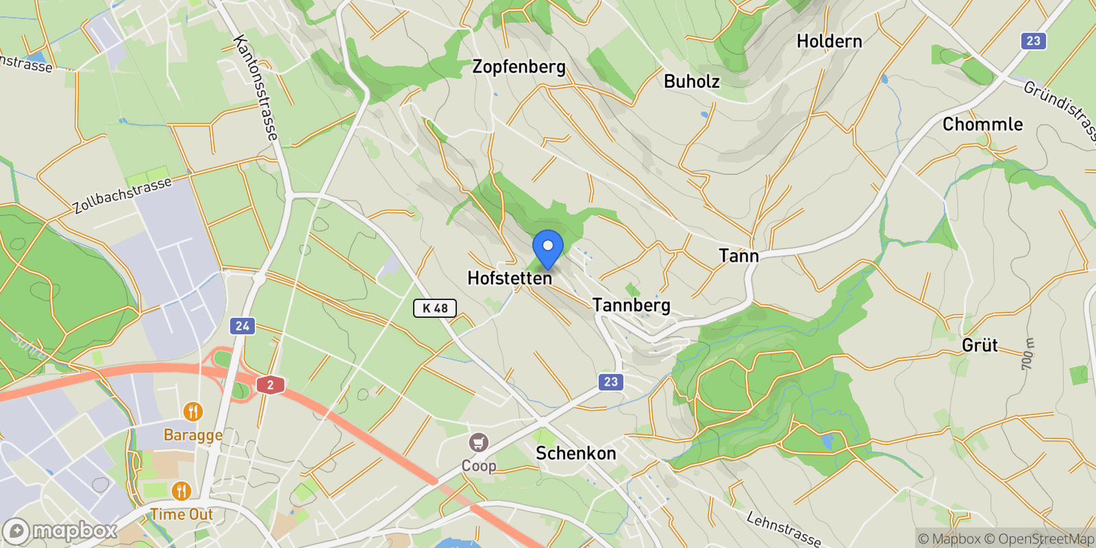 Map showing LU, Schenkon, Lucerne, Switzerland.