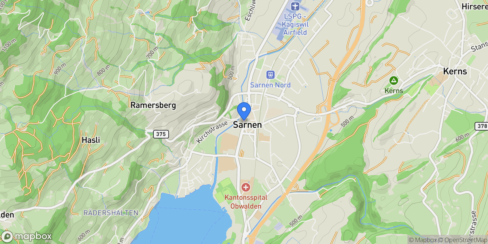 Map showing OW, Sarnen, Obwalden, Switzerland.