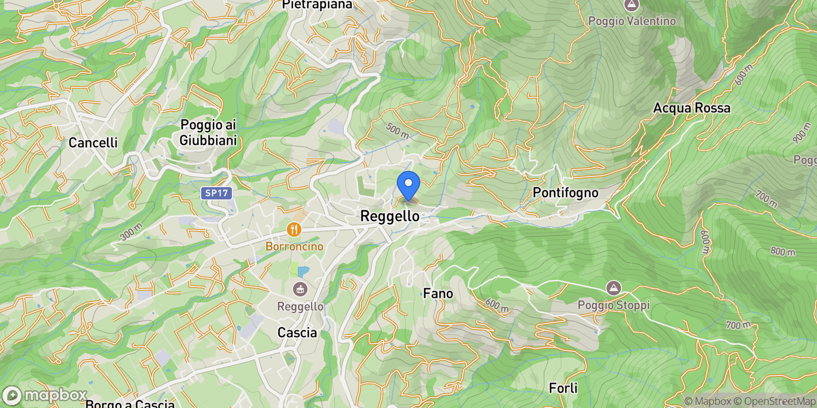 Map showing di Fano, Reggello, Tuscany, Italy.